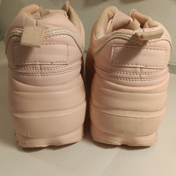 Sheln Pink Chunky Retro Front Lace Platform Sneakers 8 - Picture 5 of 8